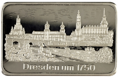 Silberbarren 1 Unze 9999 - Canaletto-Blick Dresden